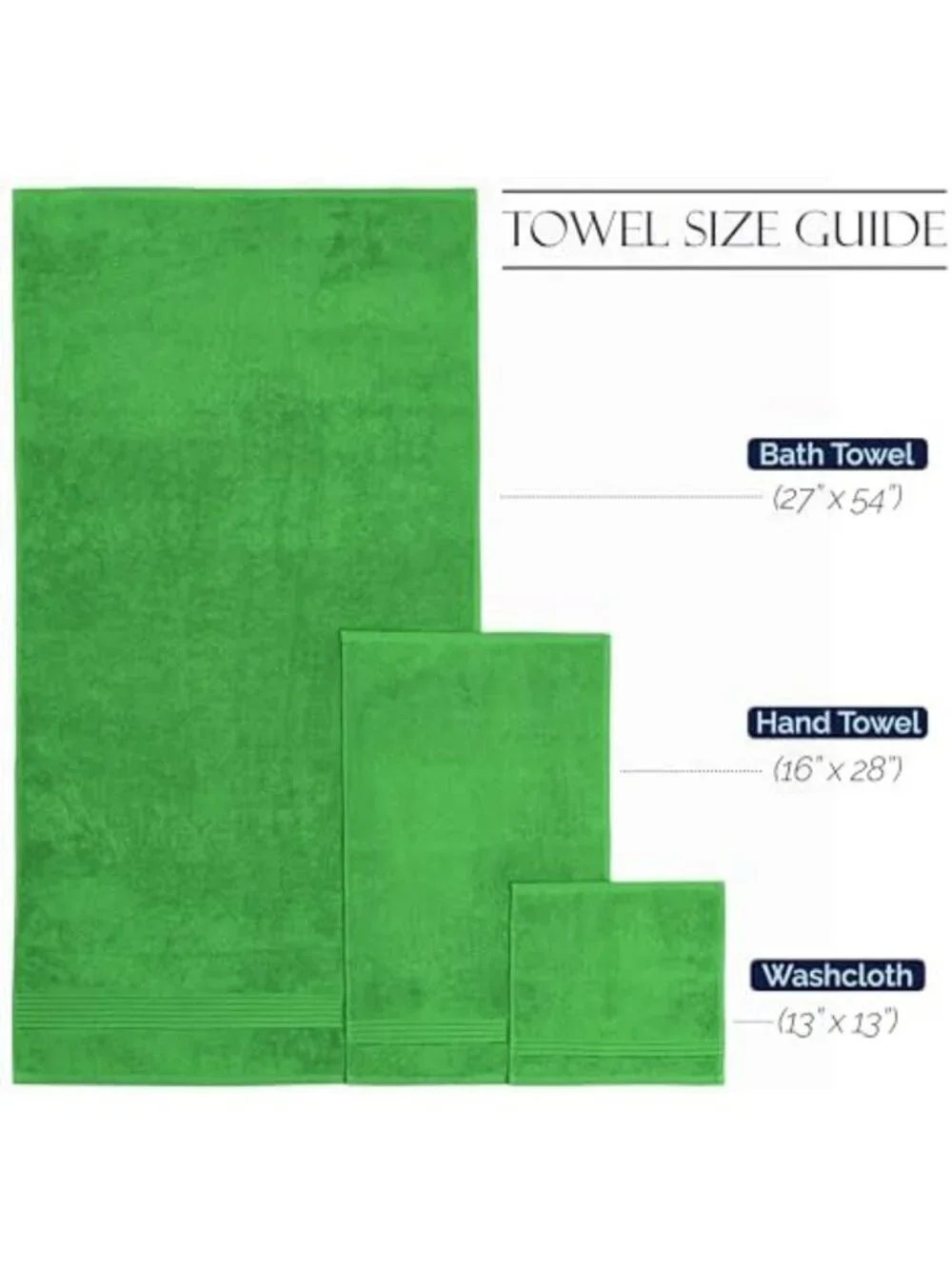 Premium 6-Piece Cotton Towel Set - 100% Turkish, Soft & Absorbent, Emerald Green